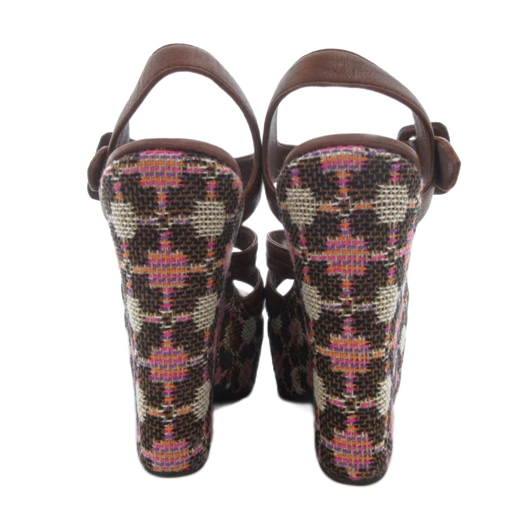 ミュウミュウ miumiu ウェッジソールサンダル ストラップ 厚底