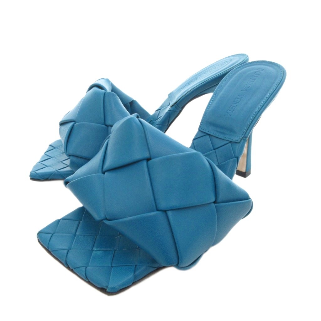 夏に最適☆ボッテガヴェネタ ミュール ヒール レザー ブルー