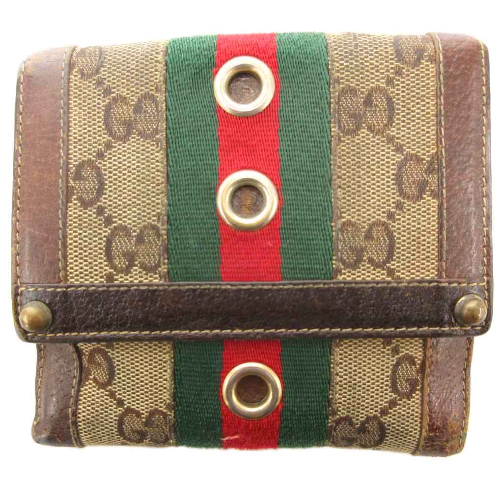 グッチ GUCCI シェリーライン 二つ折り財布 ウォレット GGキャンバス
