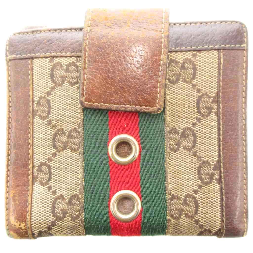 グッチ GUCCI シェリーライン 二つ折り財布 ウォレット GGキャンバス