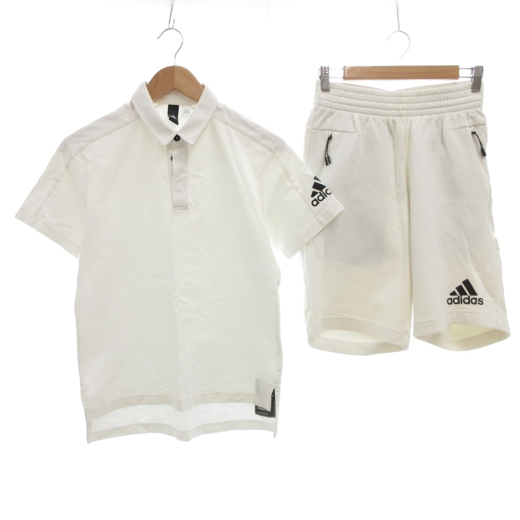 アディダス adidas セットアップ ポロシャツ ハーフパンツ S ロゴ 