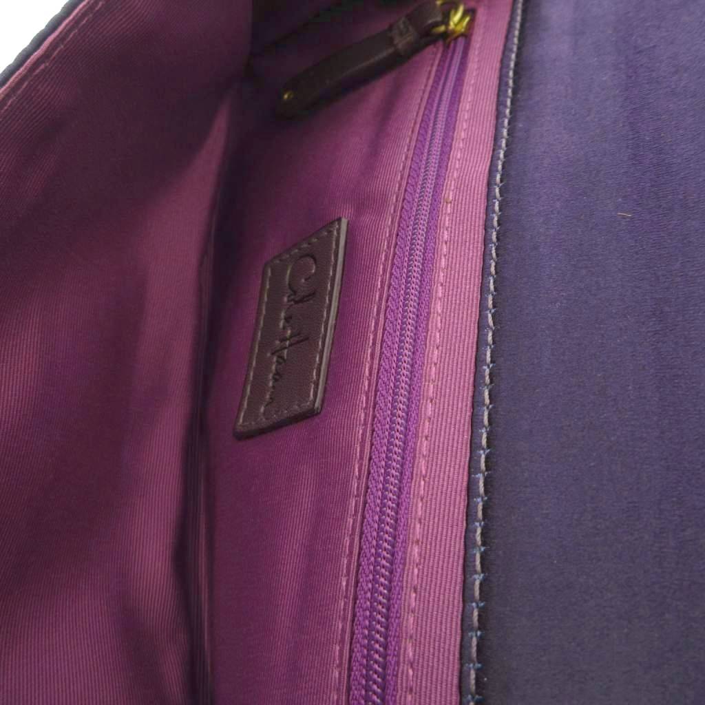 コールハーン COLE HAAN クラッチバッグ セカンド 切替 リボン 紫 パープル /FF レディース
