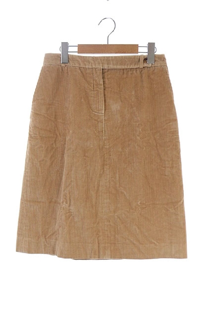 セリーヌ CELINE タイトスカート ひざ丈 コーデュロイ 42 キャメル /DF  
