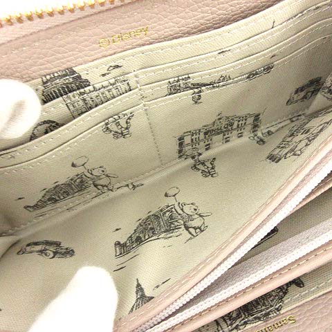 サマンサタバサ Samantha Thavasa ディズニー Disney 長財布 ラウンドファスナー プーと大人になった僕コレクションver くまのプーさん ピグレット フェイクレザー グレージュ Kh レディース 167 ベクトルパーク