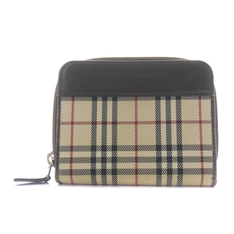 バーバリー BURBERRY 二つ折り財布 コンパクトウォレット ラウンド 