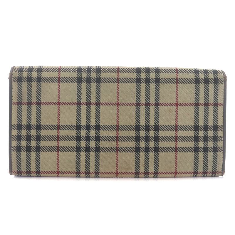 バーバリー BURBERRY 長財布 ロングウォレット 二つ折り がま口 ノバ 
