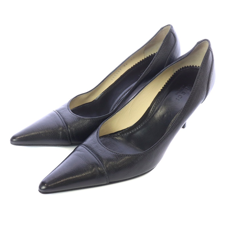 グッチ GUCCI パンプス ハイヒール ポインテッドトゥ レザー 36 23.0cm 