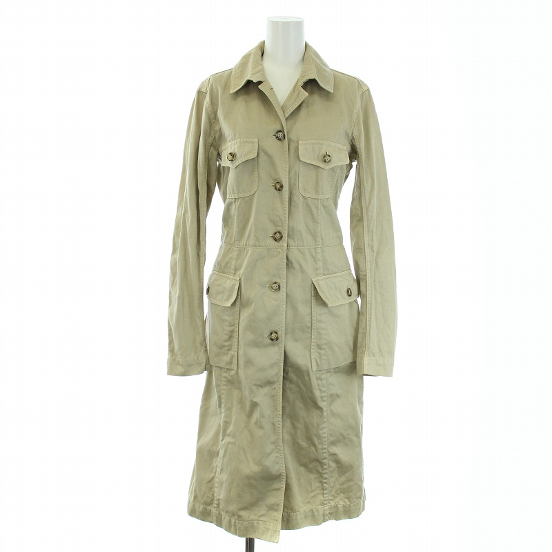 プラダ PRADA シャツワンピース ロング 長袖 ベージュ /TK レディース  