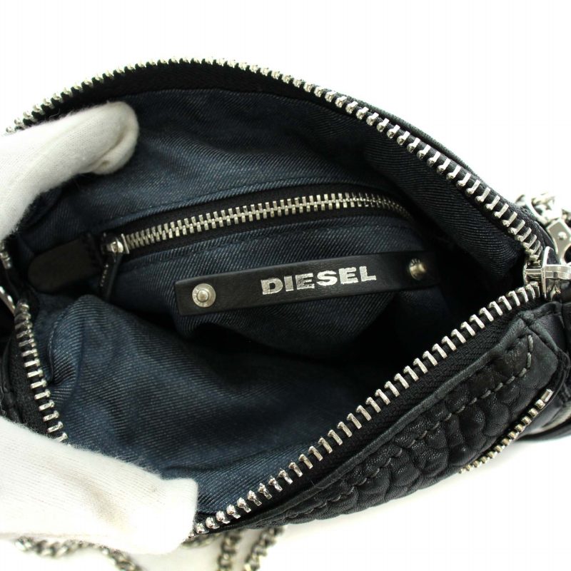 ディーゼル DIESEL チェーンショルダーバッグ ジップデザイン レザー