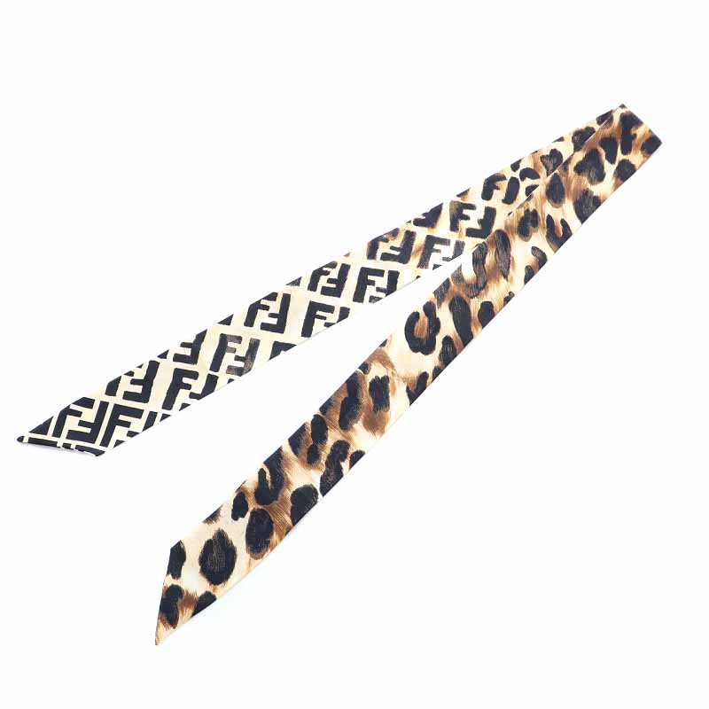 フェンディ FENDI ラッピー WRAPPY スカーフ シルク ズッカ柄 ヒョウ柄 