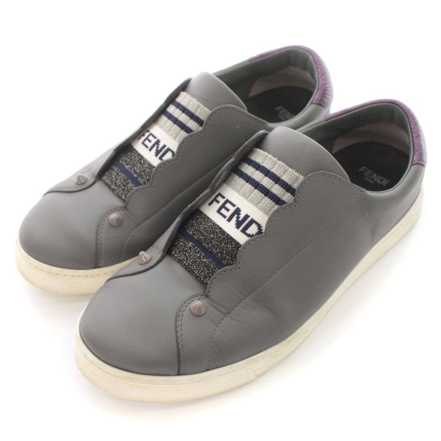 フェンディ FENDI エラスティックバンド スリッポン スニーカー ロゴ 