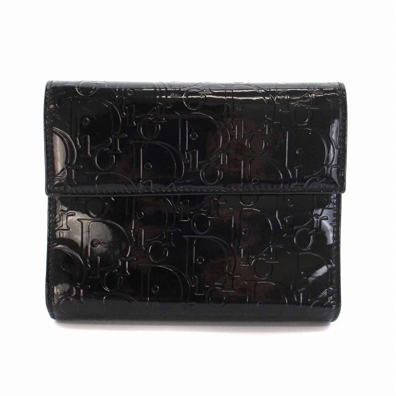 美品　クリスチャンディオール　ケース　トロッター　エナメル　黒 クリスチャンディオール Christian Dior トロッター エナメル