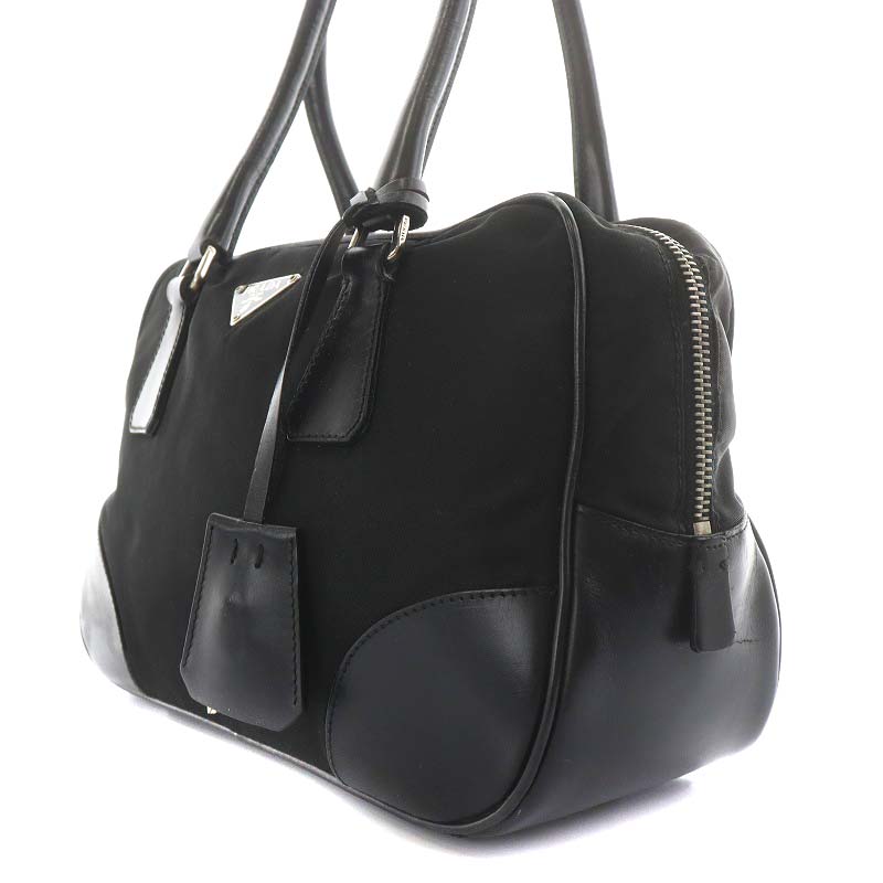 PRADA(プラダ)　ハンドバッグ　ブラック ブルー プラダ ボニー ラージ レザー ハンドバッグ | PRADA