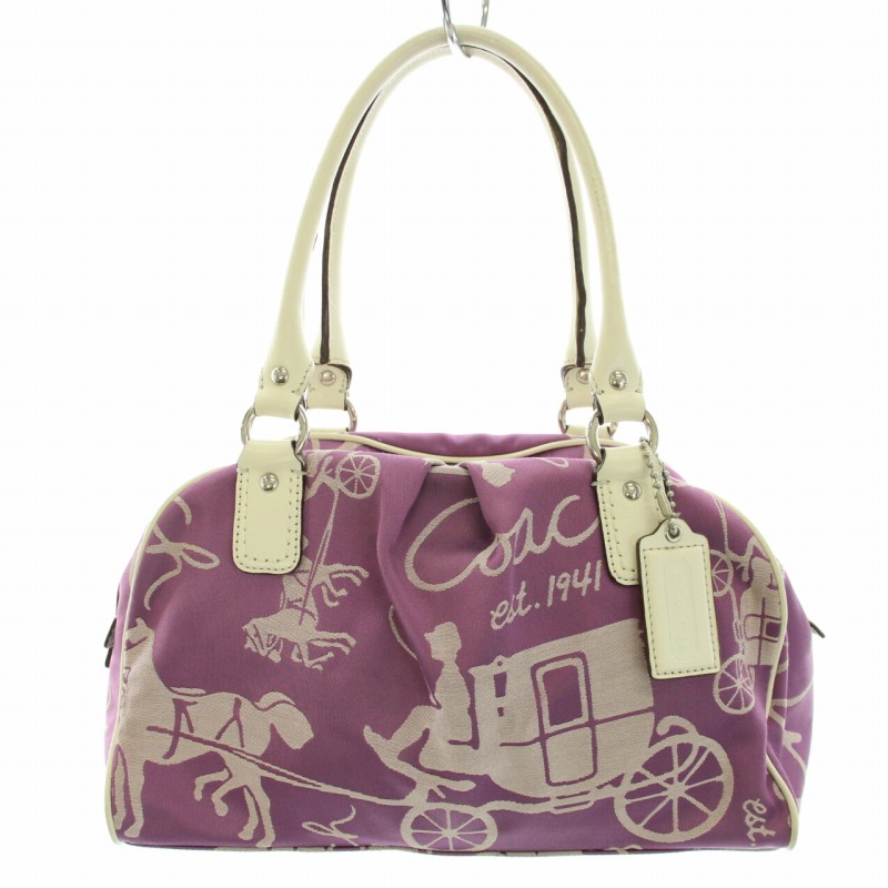 コーチ COACH ホースキャリッジサッチェル ハンドバッグ ナイロン