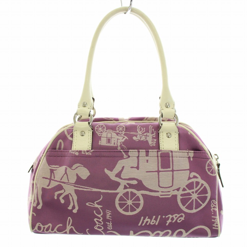 コーチ COACH ホースキャリッジサッチェル ハンドバッグ ナイロン