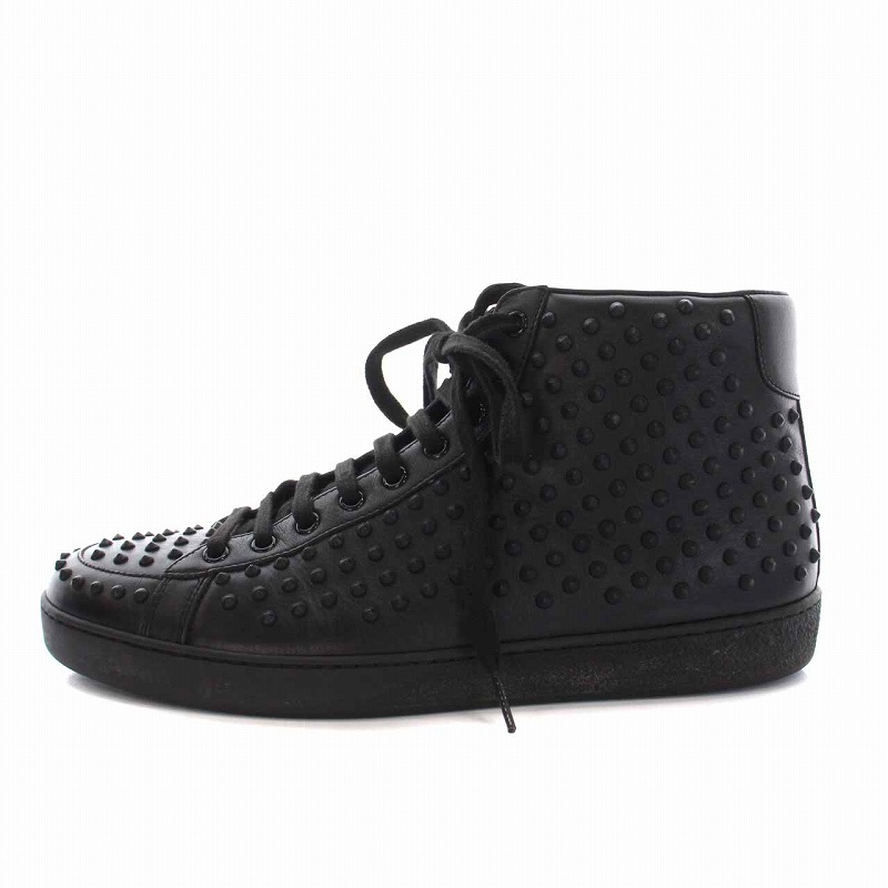 グッチ GUCCI スニーカー ハイカット ジュース レザー スタッズ 9.5C 
