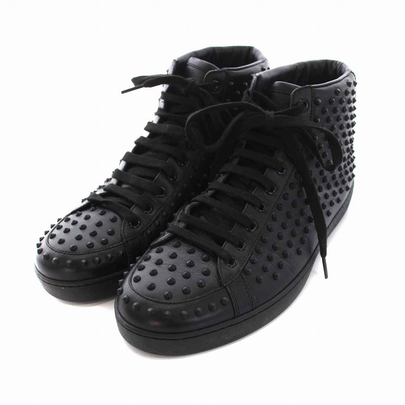 グッチ GUCCI スニーカー ハイカット ジュース レザー スタッズ 9.5C 