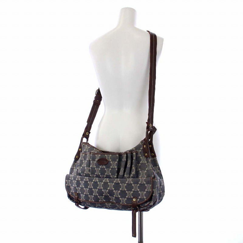 セリーヌ CELINE ヴィンテージ パリマカダム デニムショルダーバッグ