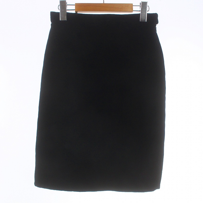 グッチ GUCCI タイトスカート ひざ丈 ベロア 42 M 黒 ブラック /KU  