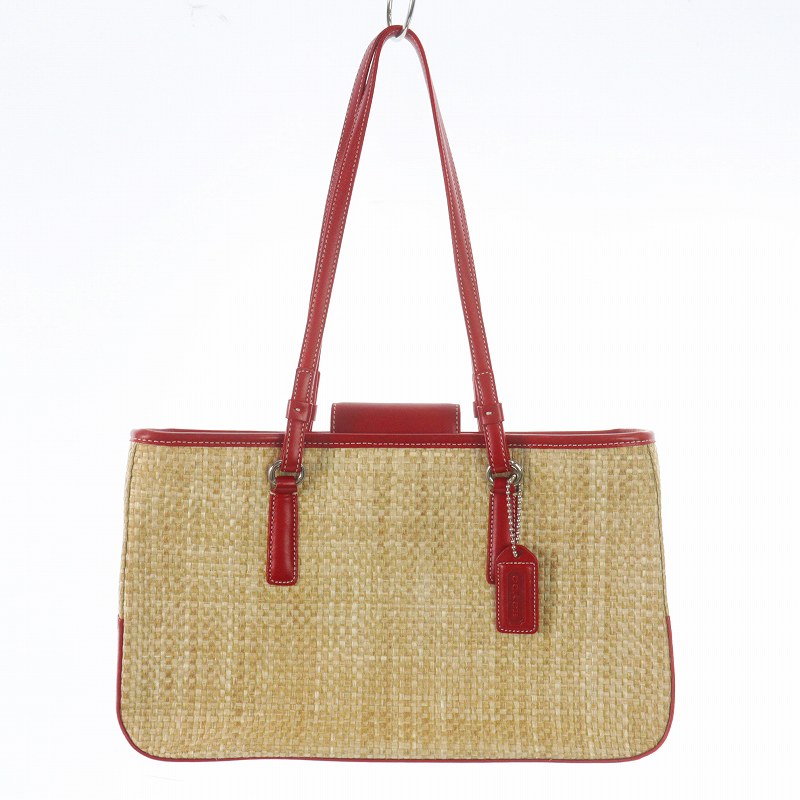 コーチ COACH かごバッグ ストローバッグ ハンドバッグ レザー