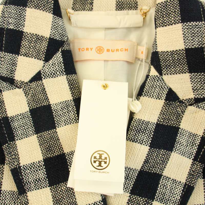 未使用品 トリーバーチ TORY BURCH ギンガムダブルブレストジャケット 