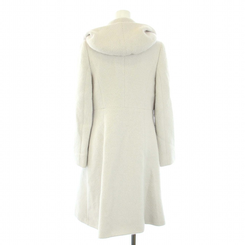 美品 トッカ ロングコート ウール アンゴラ リボン グレー ピンク 150 美品 トッカ ロングコート ウール アンゴラ リボン グレー ピンク 150