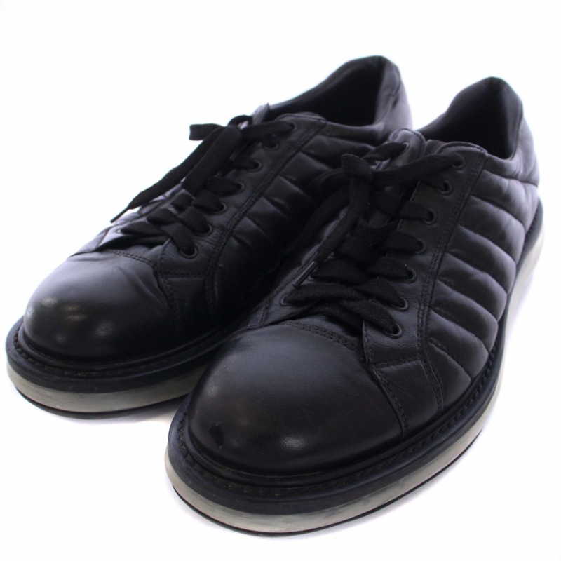 プラダ PRADA スニーカー シューズ レザー 9 28cm 黒 ブラック /BM 