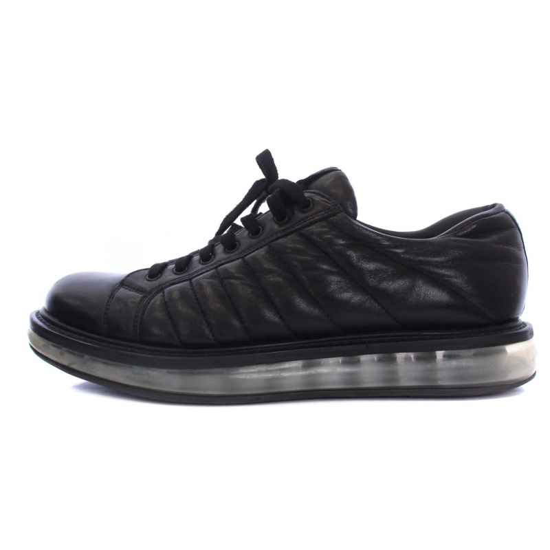 プラダ PRADA スニーカー シューズ レザー 9 28cm 黒 ブラック /BM 