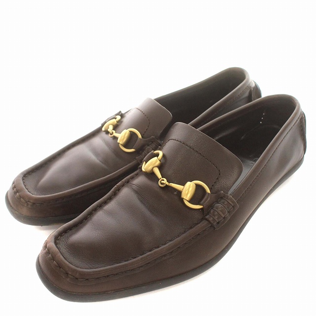 グッチ GUCCI ビット ローファー レザー ドライビングシューズ 8 25cm  