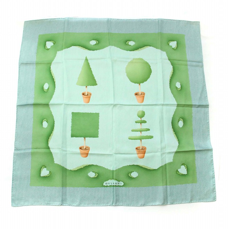 BVLGARI(ブルガリ) スカーフ美品 - ライトグリーン×グリーン×マルチ