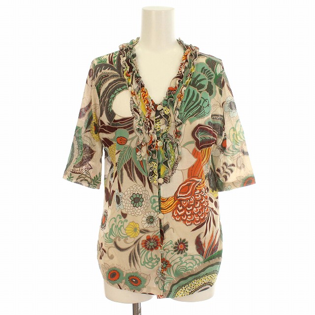 トクコプルミエヴォル TOKUKO 1er VOL カーディガン 半袖 花柄 フリル  