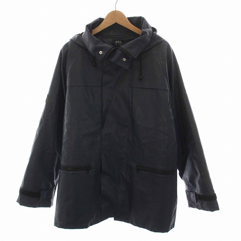 アーペーセー A.P.C. PVC ロングコート フード付き 中綿ライナー付き 