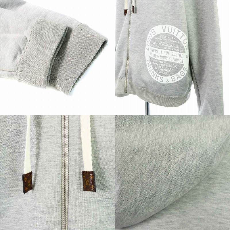 LOUIS VUITTON ルイヴィトン スタンプ ジップパーカー グレー S 中古・古着通販】LOUIS VUITTON (ルイ ヴィトン) ジップパーカー