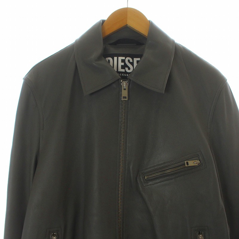 ディーゼル DIESEL L-KORN レザージャケット ライダース シングル 