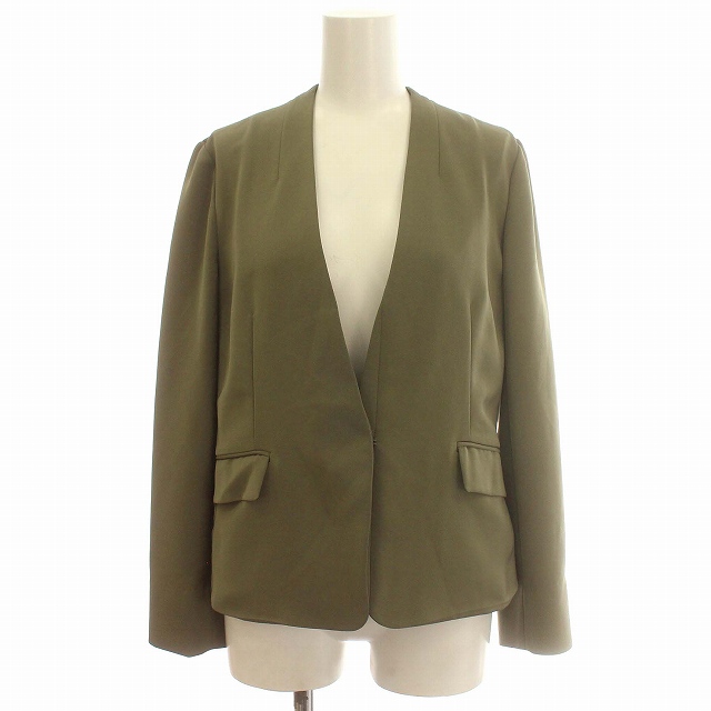 green label relaxing ノーカラージャケット ダブルクロス ノーラペル