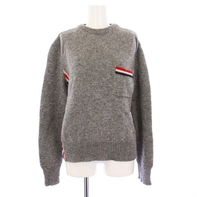 トムブラウン THOM BROWNE ニット セーター 長袖 トリコロール ウール