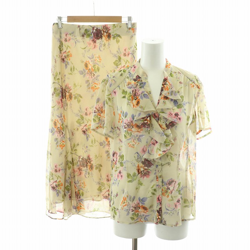 ローラアシュレイ LAURA ASHLEY セットアップ フレアスカート シャツ 