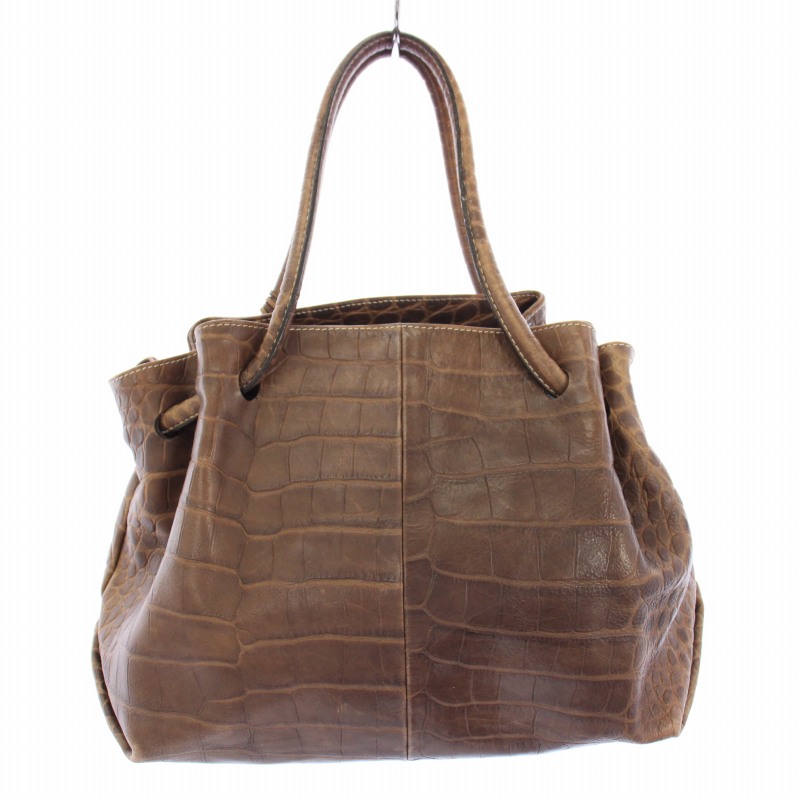 フルラ FURLA ハンドバッグ トートバッグ 型押し レザー チャーム付き 