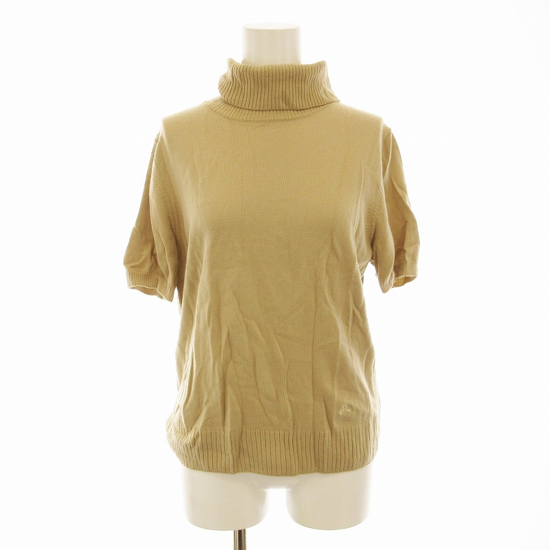 Burberry バーバリーロンドン 半袖 タートル ニット ベージュ