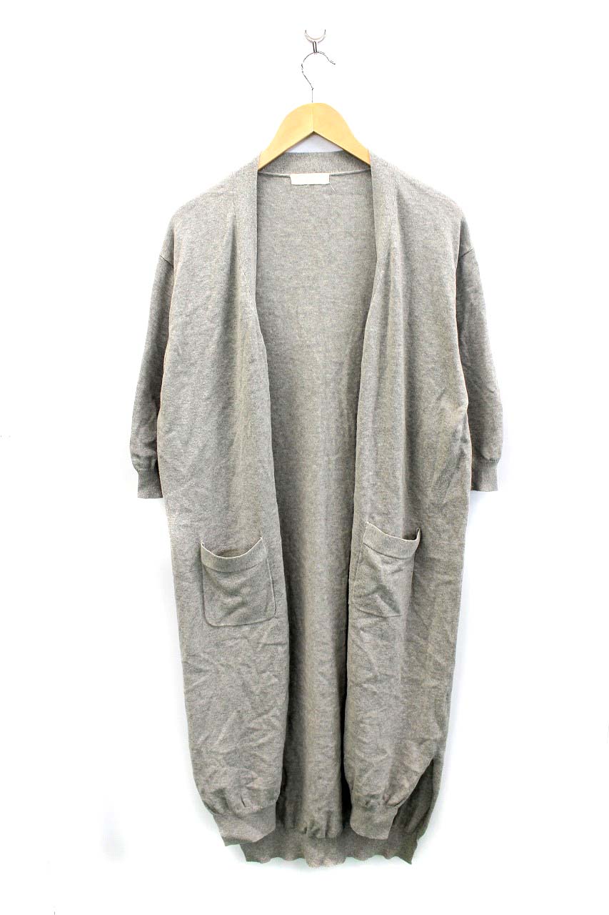 ジーナシス Jeanasis カーディガン ニット 七分袖 ロング F グレー Ks レディース 168 ベクトルパーク