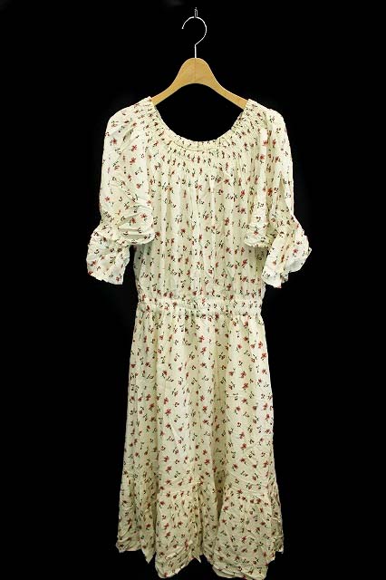 アースミュージック エコロジー Earth Music Ecology ワンピース ロング 五分袖 F 花柄 白 Kk レディース 168 ベクトルパーク