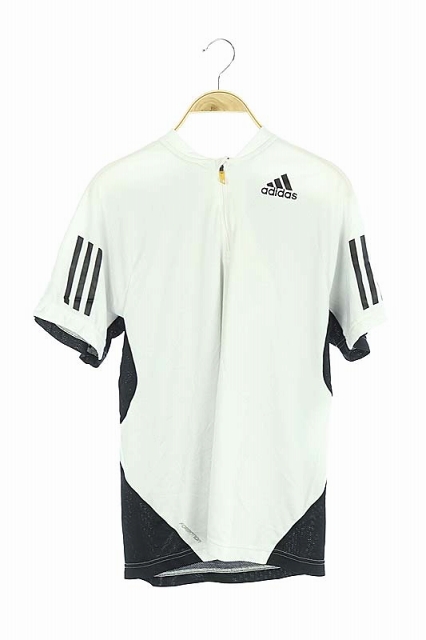アディダス Adidas Tシャツ カットソー プリント ロゴ ハーフジップ 半袖 S 白 Ha メンズ 168 ベクトルパーク