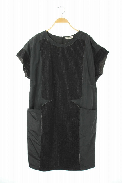 ヒロコビス Hiroko Bis ワンピース ひざ丈 ストライプ柄 半袖 13ab 黒 Kn レディース 169 ベクトルパーク