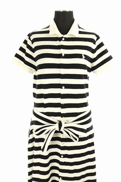 ポロ ラルフローレン Polo Ralph Lauren ワンピース ロング 半袖 ボーダー M 黒 白 Df レディース 169 ベクトルパーク