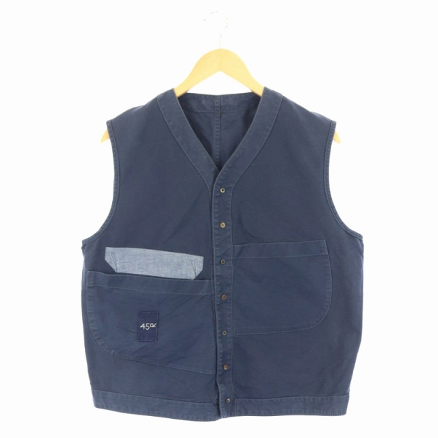 45rpm コットンベスト 45rpm 45R コットン透かし編みニットベスト 黒3