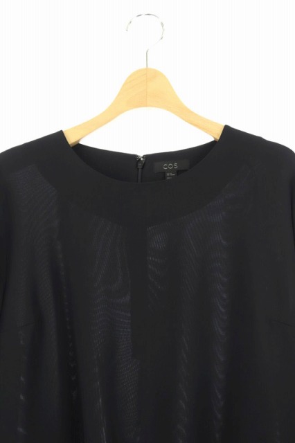 コス Cos ワンピース 長袖 裾袖プリーツ ロング 38 黒 Ao レディース 169 ベクトルパーク