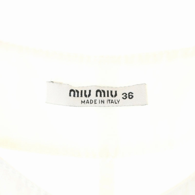 ミュウミュウ Miumiu ワンピース ひざ丈 ノースリーブ リボン 36 白 ホワイト Ic レディース 169 ベクトルパーク