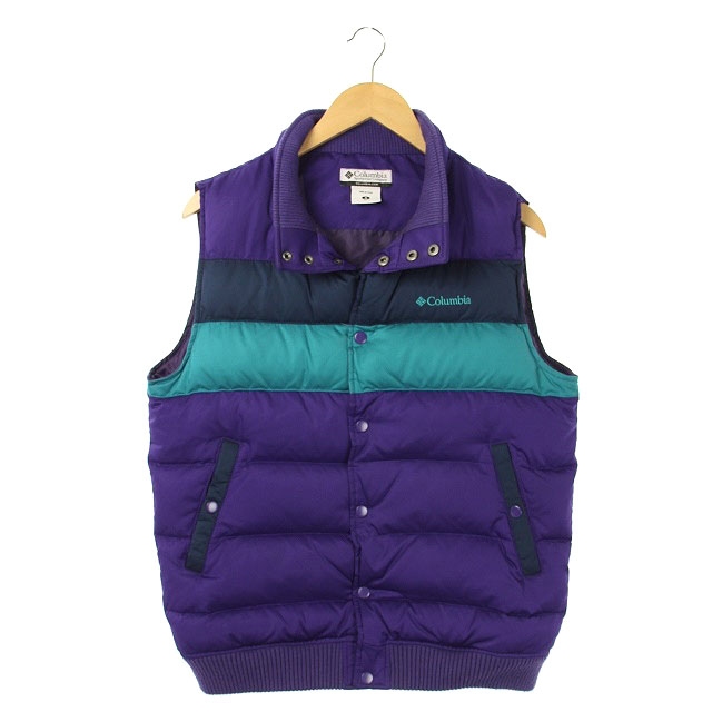 コロンビア Columbia グレイビーボートダウンベスト 切替 ハイネック S 紫 緑 9 Pm17 Df メンズ 169 ベクトルパーク