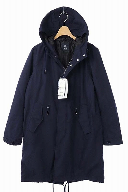 ナノユニバース Nano Universe モッズコート 中綿キルティング ジップアップ タグ付き フード Absolon アブソロン M 紺 ネイビー Sa メンズ 169 ベクトルパーク