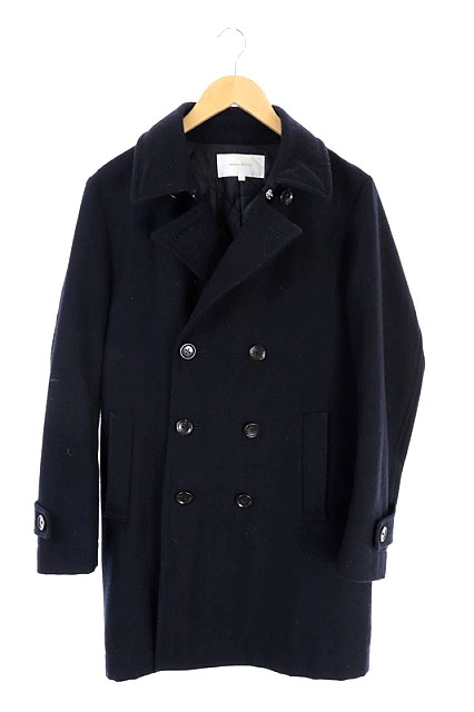 アバハウス Abahouse エクリュ Ecru ピーコート Pコート ロング 総裏地 センターベント ウール 2 紺 Sa D メンズ 169 ベクトルパーク